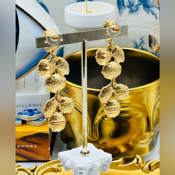 🆕 OSCAR DE LA RENTA 🧿 NWOT Lintzer Embellished Drop Earrings - Pastel Gemstone - Picture 13 of 14